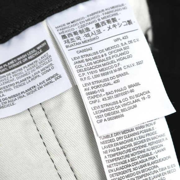 Levi's 522 Men's Slim Taper Fit Jeans Jet Black Denim Stretch Classic Casual 36 - Picture 10 of 13